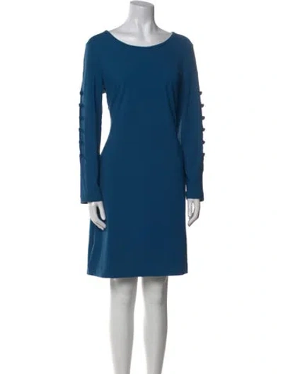 Pre-owned Cynthia Rowley Bateau Neckline Knee-length Dress In Blue