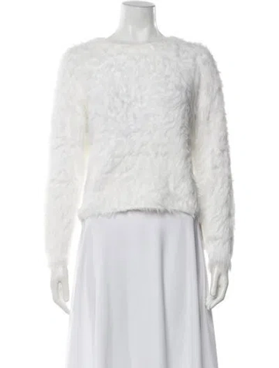 Pre-owned Cynthia Rowley Bateau Neckline Sweater In White