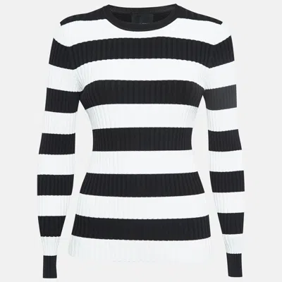 Cynthia Rowley Black/white Stripe Patterned Full Sleeve Sweater In Multi