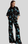 Cynthia Rowley Blake Camp Shirt In Black Floral