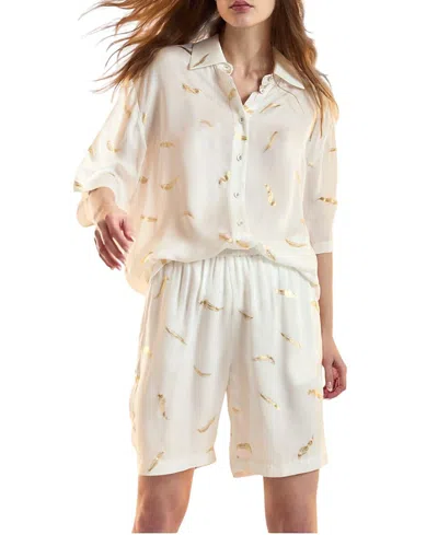 Cynthia Rowley Blake Camp Shirt In White