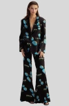 Cynthia Rowley Blake Flared Pants In Black Floral
