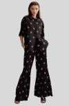 Cynthia Rowley Blake Flared Pants In Black Multi