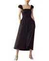 Cynthia Rowley Midi Length Cotton Dress In Black