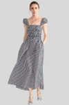 Cynthia Rowley Bodrum Back Tie Dress In Black White Gingham