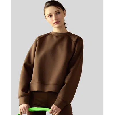Cynthia Rowley Bonded Pullover Sweatshirt In Silver