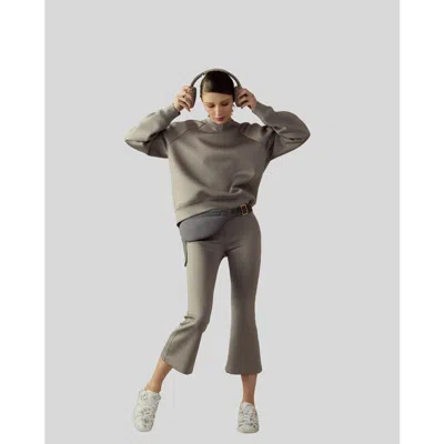 Cynthia Rowley Bonded Pullover Sweatshirt In Grey