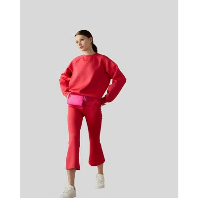 Cynthia Rowley Bonded Pullover Sweatshirt In Red