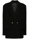 Cynthia Rowley Boucle Oversized Blazer In Black
