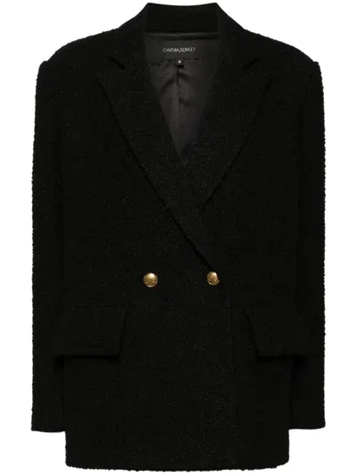 Cynthia Rowley Boucle Oversized Blazer In Black