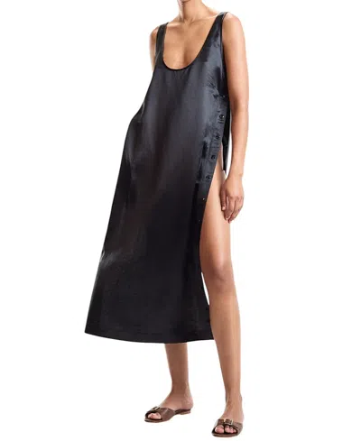 Cynthia Rowley Breakaway Snap Dress In Black