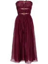 Cynthia Rowley Strapless Buckle-embellished Midi Dress In Purple