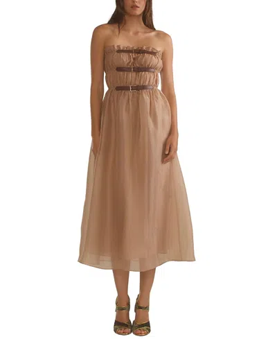 CYNTHIA ROWLEY BUCKLE UP SILK ORGANZA DRESS