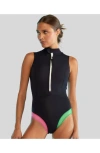 Cynthia Rowley Women's Byron Sleeveless Wetsuit In Black Multi