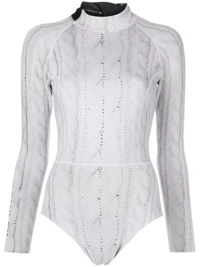 Cynthia Rowley Wetsuit Mit Zopfmuster 2mm In White