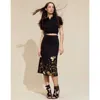 Cynthia Rowley Calypso Midi Skirt In Black