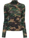 Cynthia Rowley Camo-printed Top In Green Camo