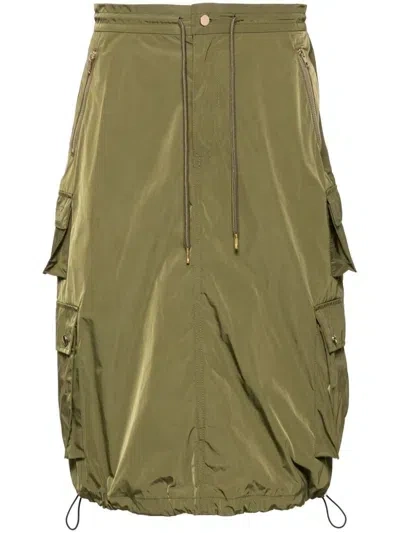 Cynthia Rowley Cargo Midi Skirt In Grün