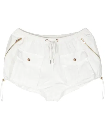 Cynthia Rowley Cargo-pocket Bloomer Shorts In 白色