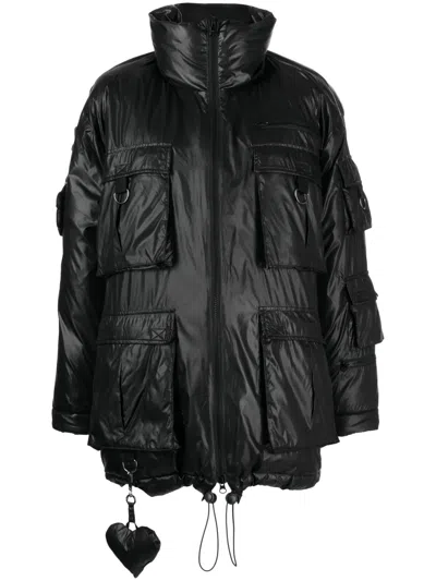 Cynthia Rowley Cargo-pocket Puffer Coat In Black