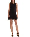 Cynthia Rowley Cascade 3d Lace Mini Dress In Black
