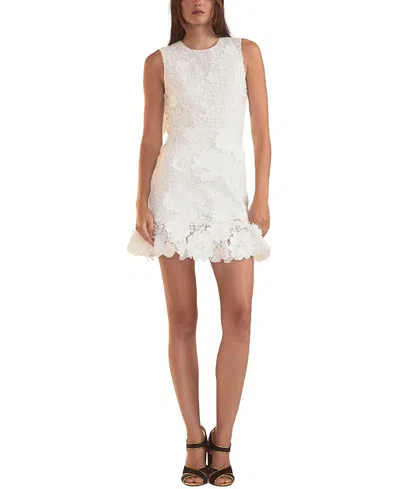Cynthia Rowley Cascade 3d Lace Mini Dress In White