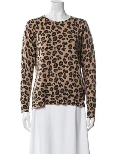 Pre-owned Cynthia Rowley Cashmere Animal Print Sweater In Blue