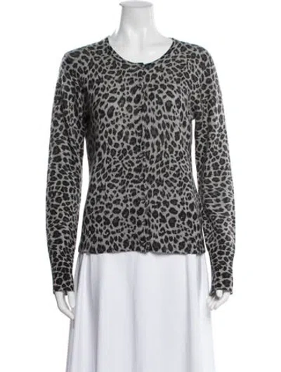 Pre-owned Cynthia Rowley Cashmere Animal Print Sweater In Multi