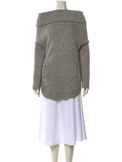 Pre-owned Cynthia Rowley Cashmere Cowl Neck Sweater In Gray