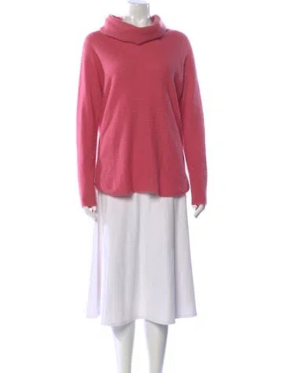 Pre-owned Cynthia Rowley Cashmere Cowl Neck Sweater In Pink