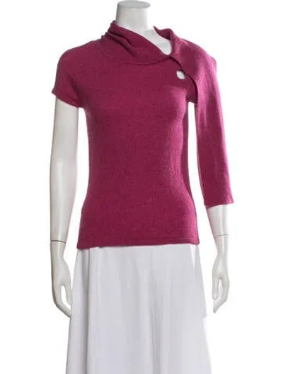 Pre-owned Cynthia Rowley Cashmere Cowl Neck Sweater In Pink