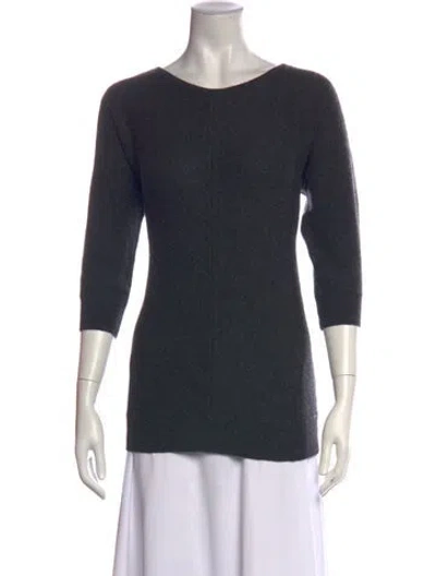 Pre-owned Cynthia Rowley Cashmere Crew Neck Sweater In Grey