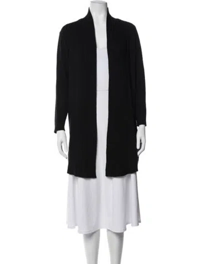 Pre-owned Cynthia Rowley Cashmere Open Front Sweater In Black