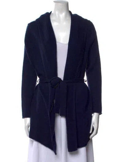 Pre-owned Cynthia Rowley Cashmere Open Front Sweater In Blue