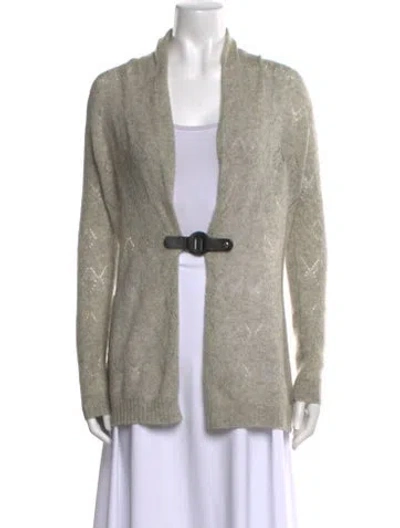 Pre-owned Cynthia Rowley Cashmere Open Front Sweater In Gray
