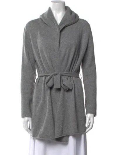 Pre-owned Cynthia Rowley Cashmere Open Front Sweater In Grey