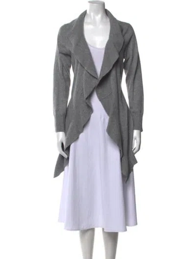 Pre-owned Cynthia Rowley Cashmere Open Front Sweater In Grey