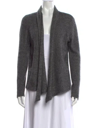 Pre-owned Cynthia Rowley Cashmere Open Front Sweater In Grey