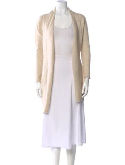 Pre-owned Cynthia Rowley Cashmere Open Front Sweater In Neutral