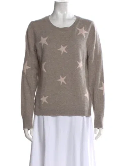 Pre-owned Cynthia Rowley Cashmere Printed Sweater In Neutral