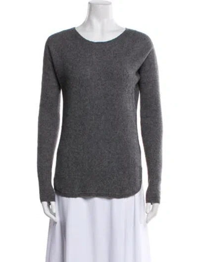 Pre-owned Cynthia Rowley Cashmere Scoop Neck Sweater In Gray