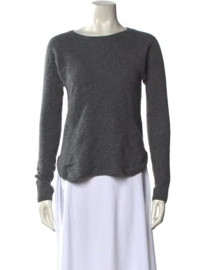 Pre-owned Cynthia Rowley Cashmere Scoop Neck Sweater In Gray