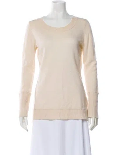 Pre-owned Cynthia Rowley Cashmere Scoop Neck Sweater In Neutral