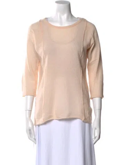 Pre-owned Cynthia Rowley Cashmere Scoop Neck Sweater In Pink