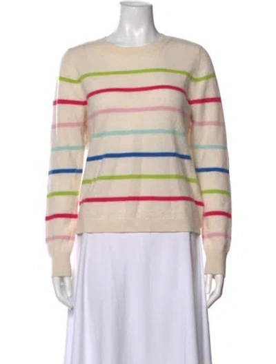 Pre-owned Cynthia Rowley Cashmere Striped Sweater In Neutrals