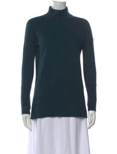 Pre-owned Cynthia Rowley Cashmere Turtleneck Sweater In Green