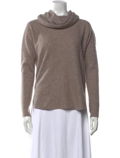 Pre-owned Cynthia Rowley Cashmere Turtleneck Sweater In Neutral