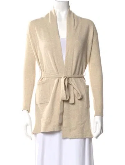 Pre-owned Cynthia Rowley Cashmere V-neck Sweater In Neutral