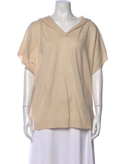 Pre-owned Cynthia Rowley Cashmere V-neck Sweater In Neutrals