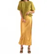 Cynthia Rowley Charmeuse Bias Skirt In Gold In Yellow